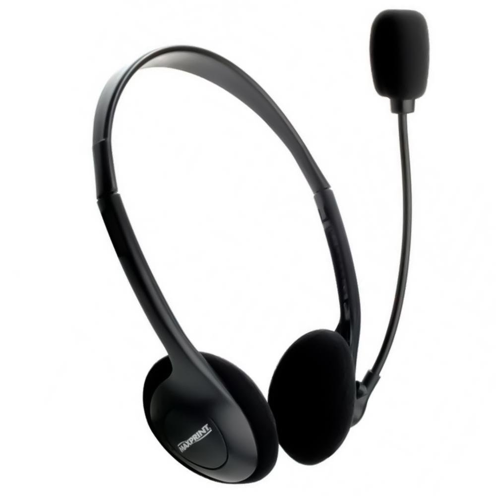 Headset Maxprint Standard, com Microfone Ajustável, P2, Preto - 602314 |  KaBuM!