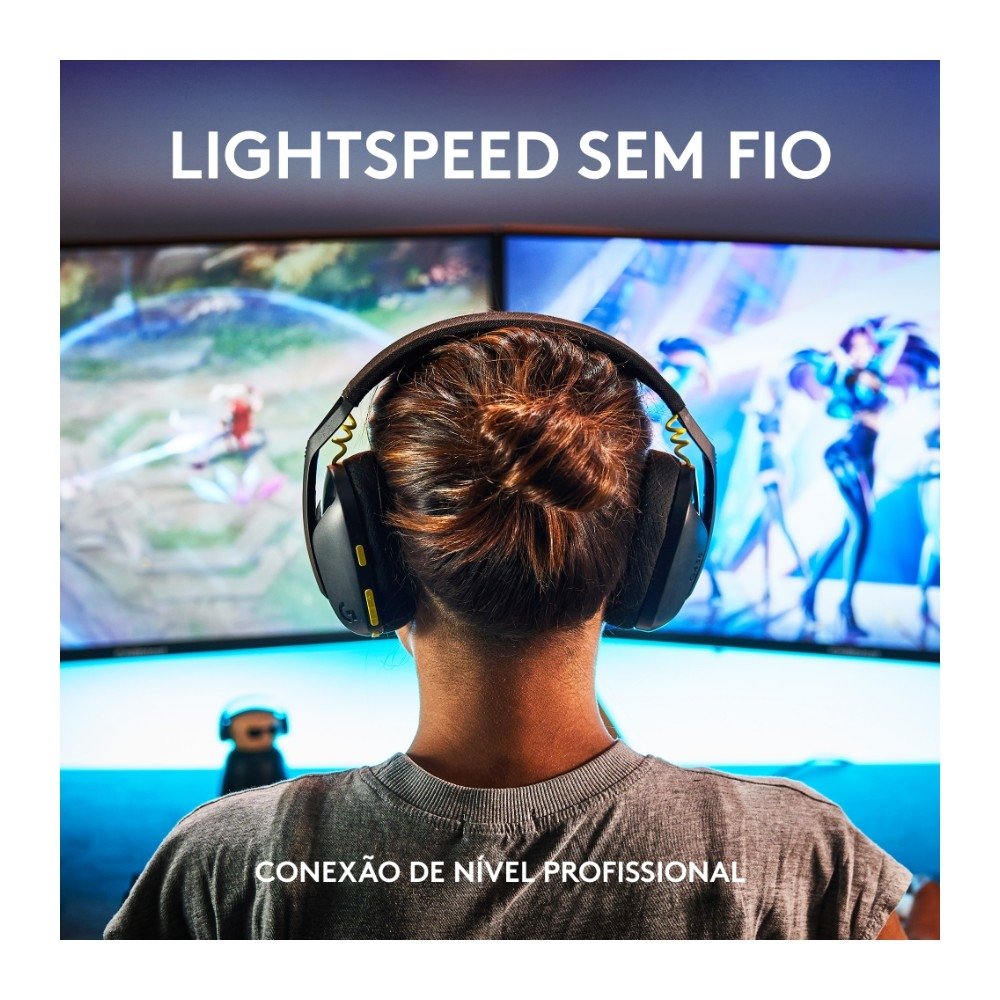 Imagem 2 de 9 do produto Headset Gamer Sem Fio Logitech G435, Lightspeed e Bluetooth, Dolby Atmos, USB, PC, PS4, PS5, Mobile, Drivers 40mm, Preto - 981-001049