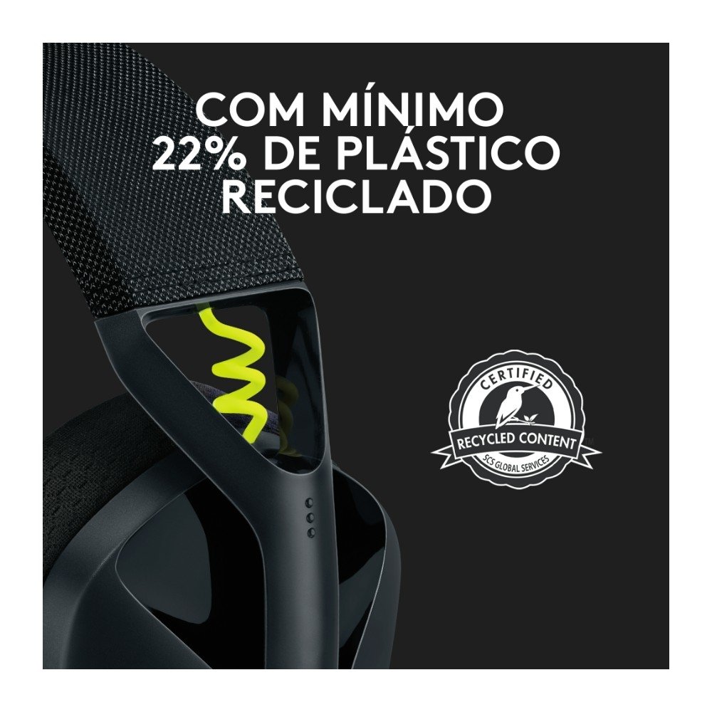Imagem 7 de 9 do produto Headset Gamer Sem Fio Logitech G435, Lightspeed e Bluetooth, Dolby Atmos, USB, PC, PS4, PS5, Mobile, Drivers 40mm, Preto - 981-001049