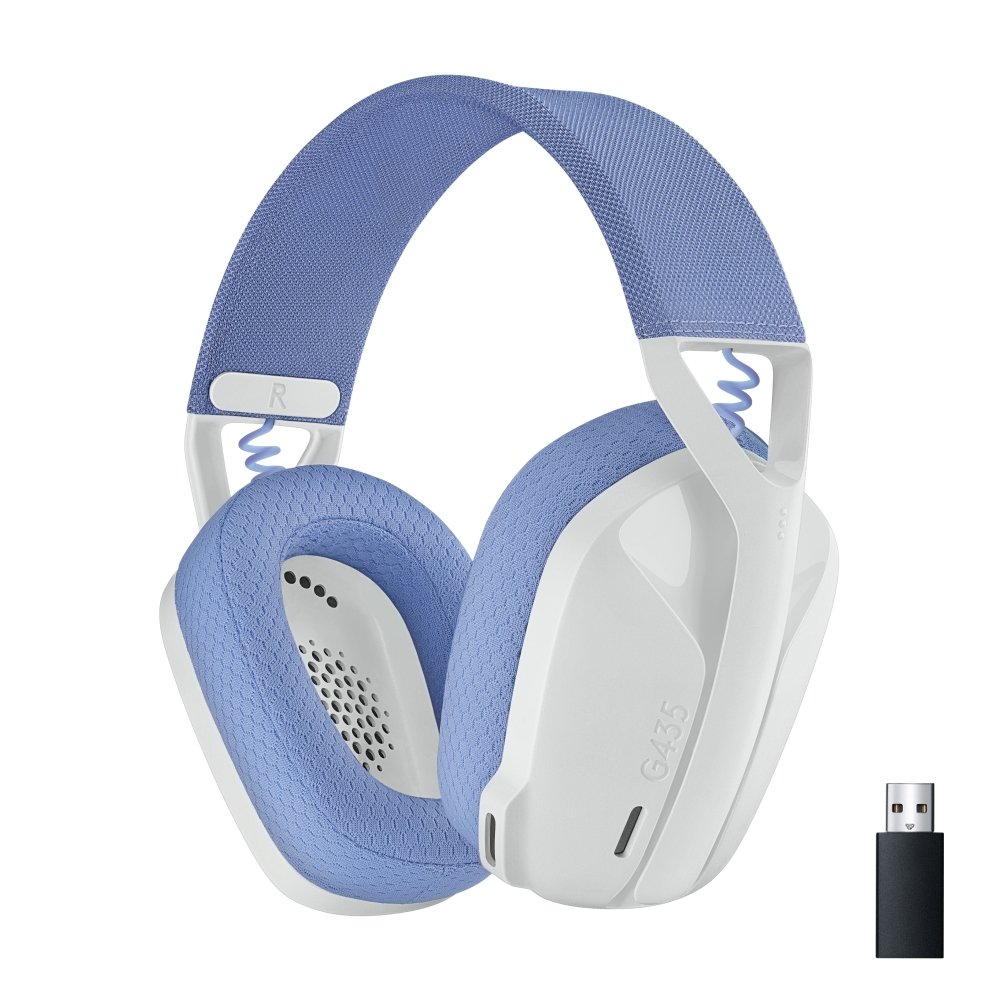Headset Gamer Sem Fio Logitech G435, Lightspeed e Bluetooth, Dolby Atmos, USB, PC, PS4, PS5, Mobile, Drivers 40mm, Branco - 981-001073 Headset Gamer Sem Fio Logitech G435, Lightspeed e Bluetooth, Dolby Atmos, USB, PC, PS4, PS5, Mobile, Drivers 40mm, Branco - 981-001073