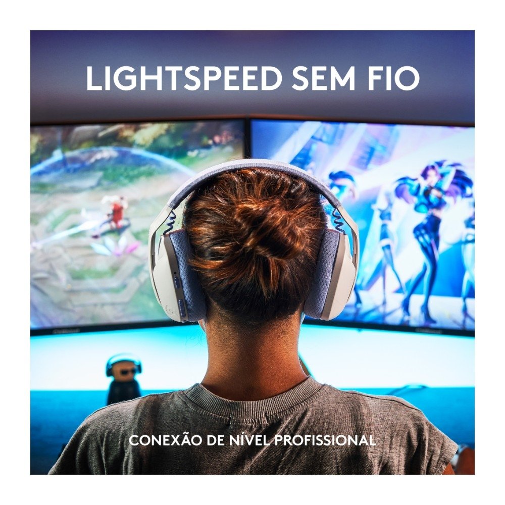 Headset Gamer Sem Fio Logitech G435, Lightspeed e Bluetooth, Dolby Atmos, USB, PC, PS4, PS5, Mobile, Drivers 40mm, Branco - 981-001073 Headset Gamer Sem Fio Logitech G435, Lightspeed e Bluetooth, Dolby Atmos, USB, PC, PS4, PS5, Mobile, Drivers 40mm, Branco - 981-001073