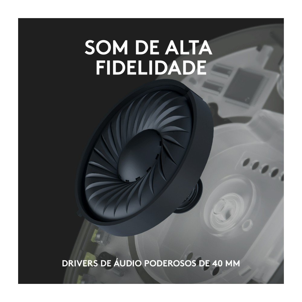 Headset Gamer Sem Fio Logitech G435, Lightspeed e Bluetooth, Dolby Atmos, USB, PC, PS4, PS5, Mobile, Drivers 40mm, Branco - 981-001073 Headset Gamer Sem Fio Logitech G435, Lightspeed e Bluetooth, Dolby Atmos, USB, PC, PS4, PS5, Mobile, Drivers 40mm, Branco - 981-001073