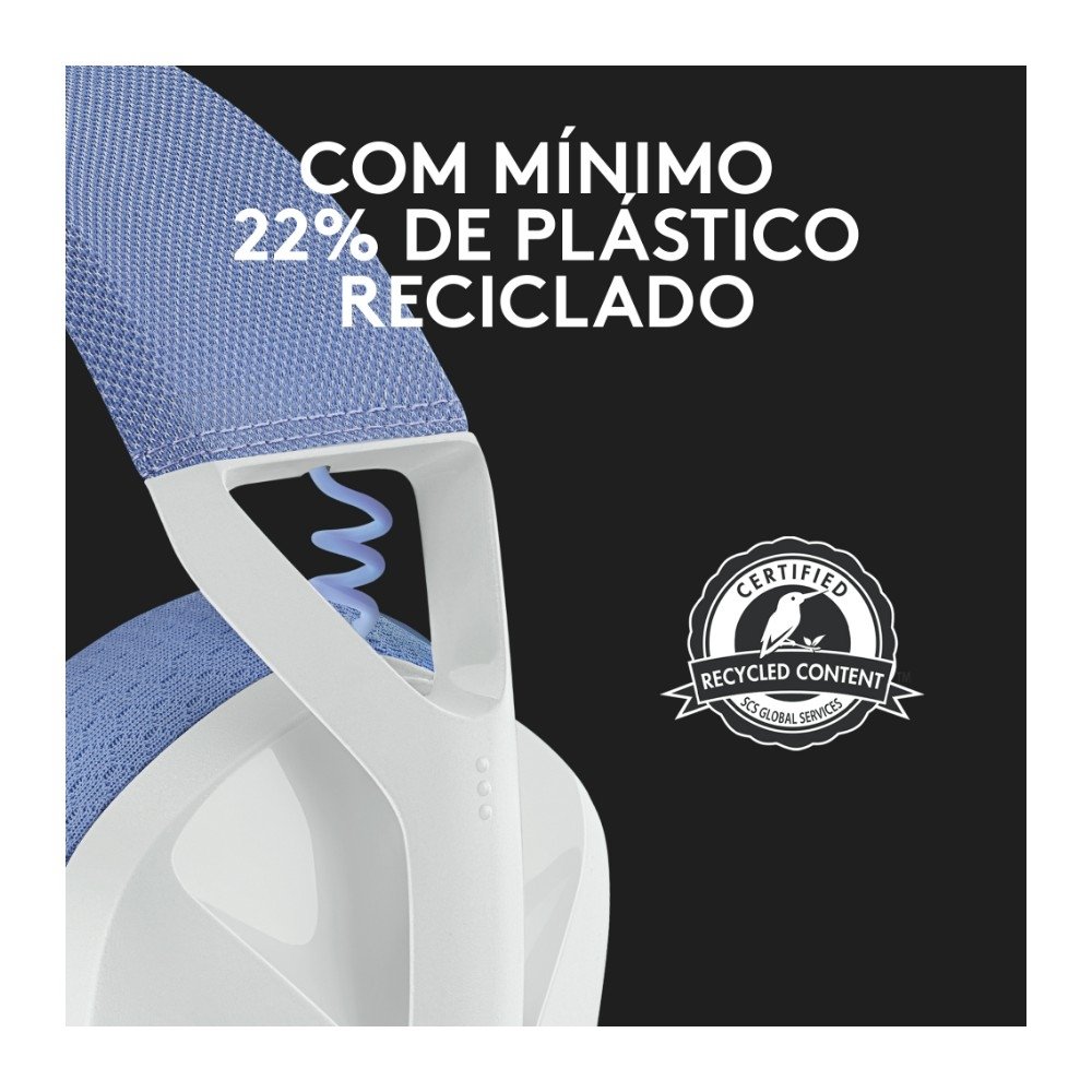 Headset Gamer Sem Fio Logitech G435, Lightspeed e Bluetooth, Dolby Atmos, USB, PC, PS4, PS5, Mobile, Drivers 40mm, Branco - 981-001073 Headset Gamer Sem Fio Logitech G435, Lightspeed e Bluetooth, Dolby Atmos, USB, PC, PS4, PS5, Mobile, Drivers 40mm, Branco - 981-001073