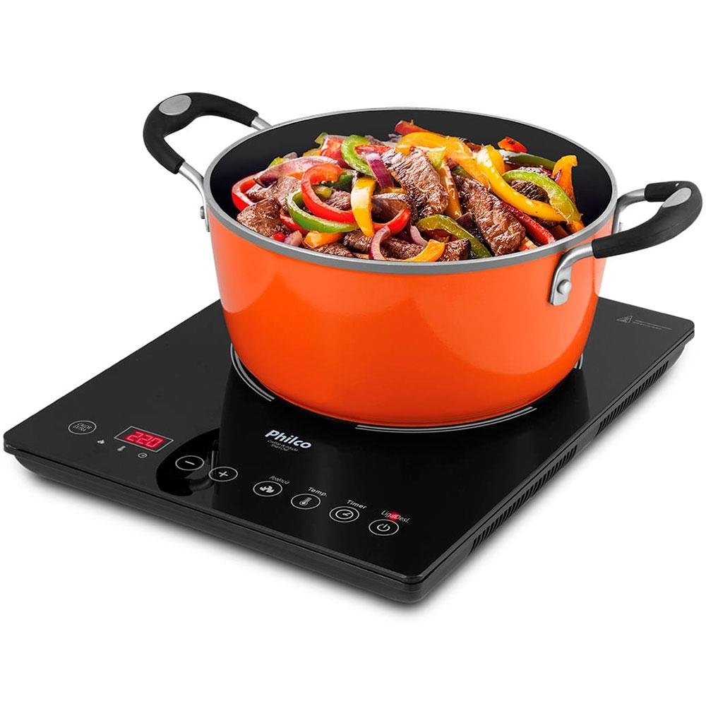 Imagem 2 de 3 do produto Cooktop de Indução Philco Smart Chef PCT01, 127V, Timer, Display Digital, Painel Touch, Preto - 55901001