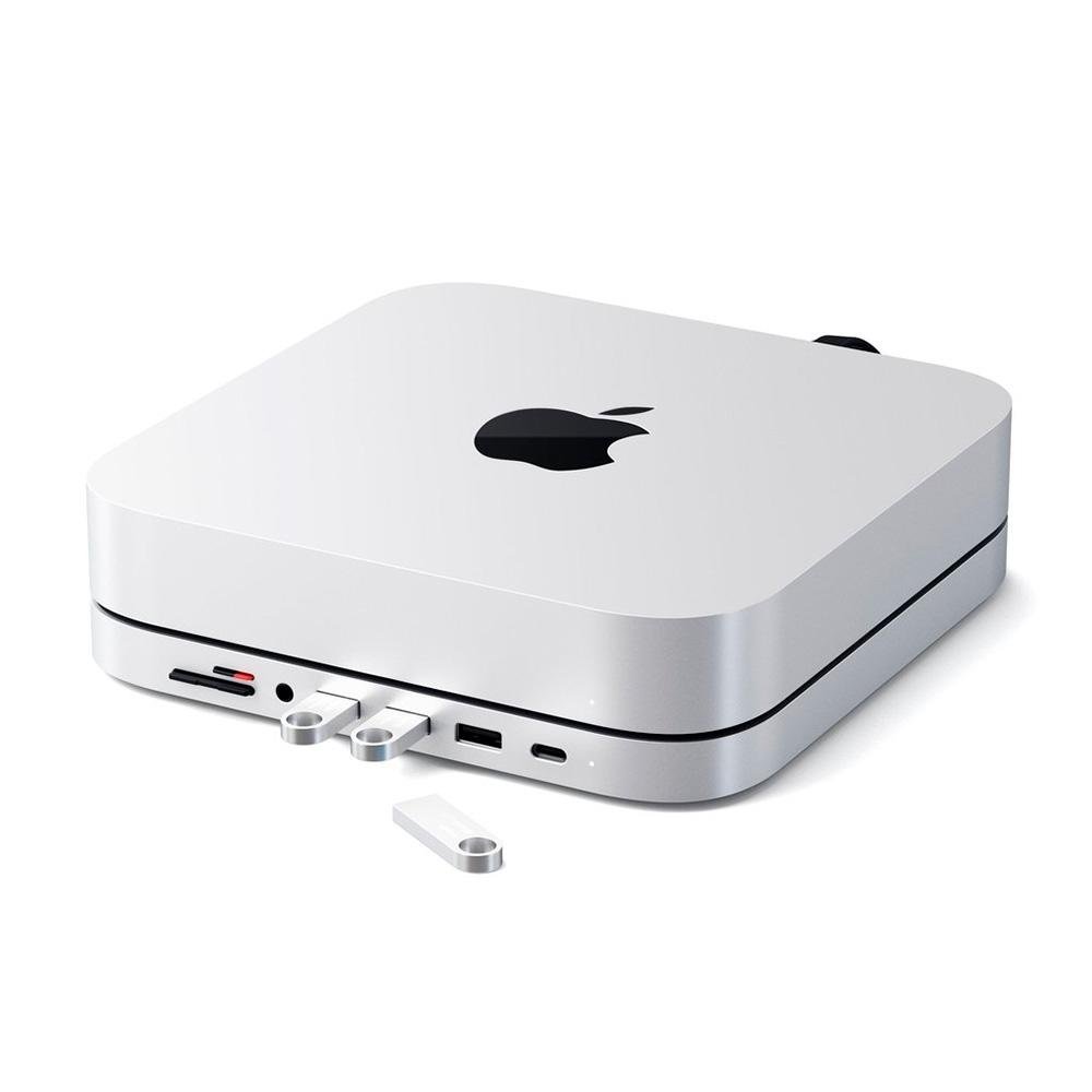 Suporte e Cubo de Alumínio Satechi para Mac Mini, USB-C, Branco
