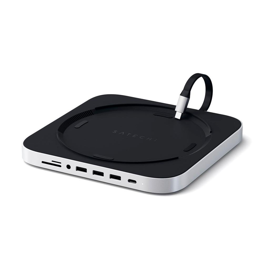 Suporte e Cubo de Alumínio Satechi para Mac Mini, USB-C, Branco