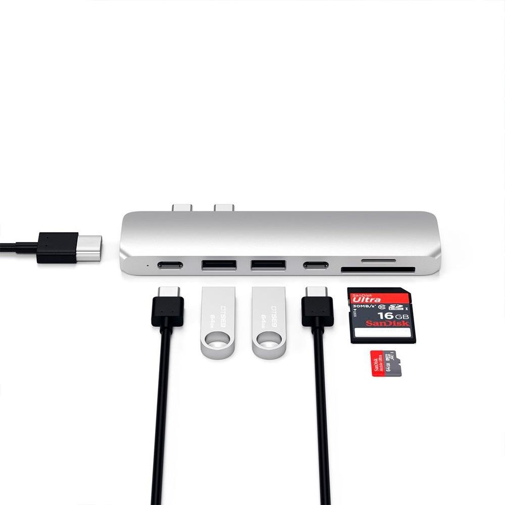 Imagem 6 de 7 do produto Adaptador de Hub Pro USB-C Satechi, Prata - ST-CMBPS (silver)