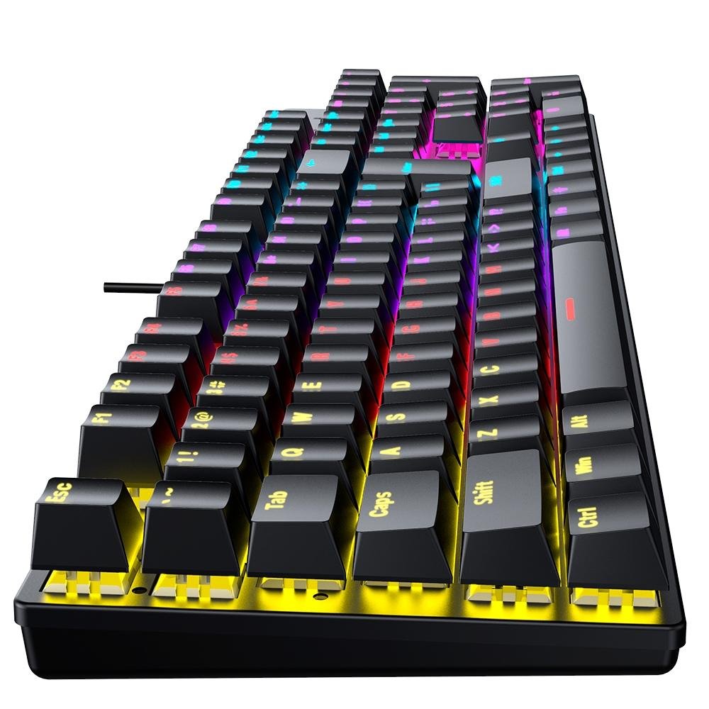 Imagem 12 de 14 do produto Teclado Mecânico Gamer Force One Avro, Rainbow, Switch Blue, Anti-Ghost, Teclas Milky Branco e Preto, US, Preto - FR.TC.AV.02