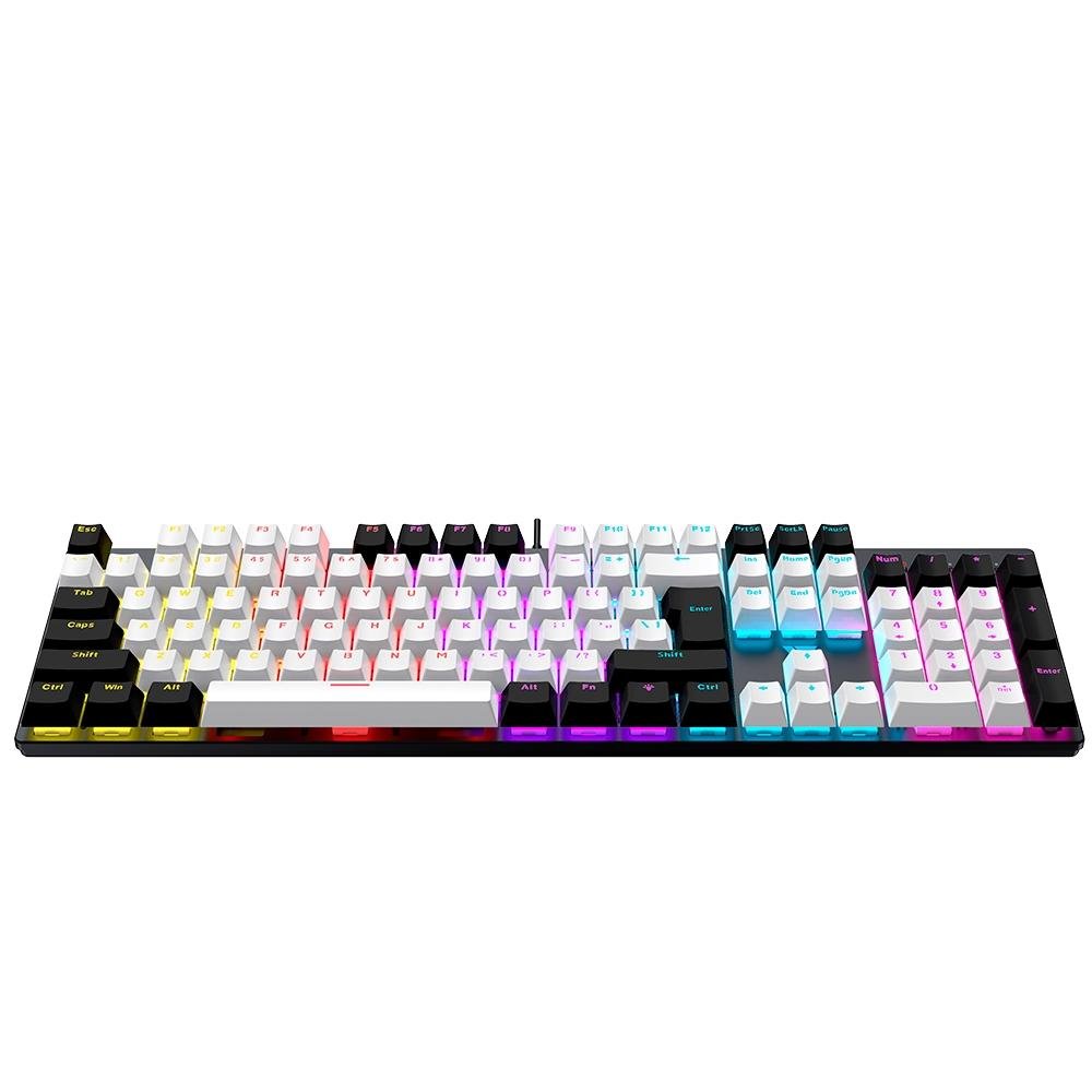 Imagem 14 de 14 do produto Teclado Mecânico Gamer Force One Avro, Rainbow, Switch Blue, Anti-Ghost, Teclas Milky Branco e Preto, US, Preto - FR.TC.AV.02
