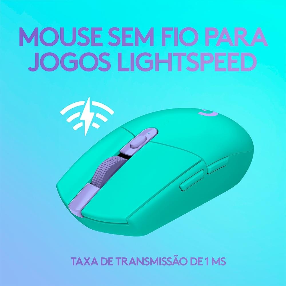 Imagem 3 de 10 do produto Mouse Gamer Sem Fio Logitech G305 Lightspeed, 12.000 DPI, 6 Botões Programáveis, Verde - 910-006377