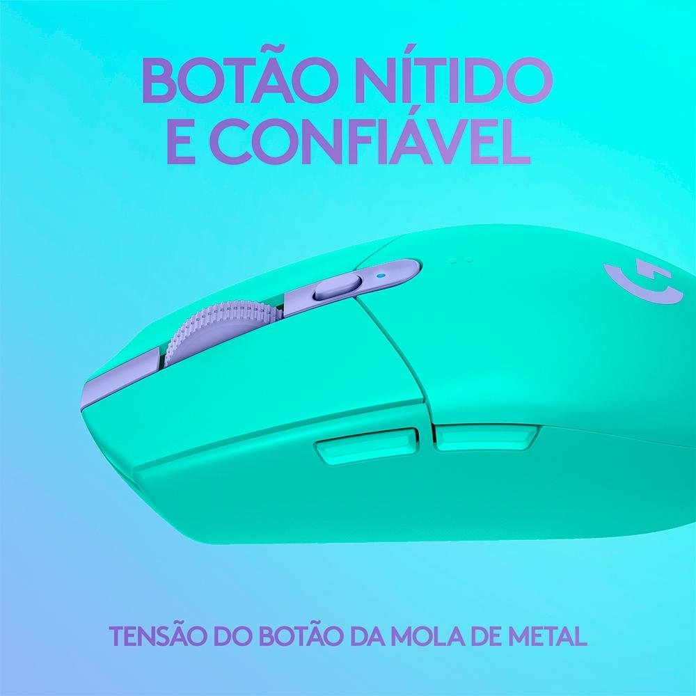 Imagem 7 de 10 do produto Mouse Gamer Sem Fio Logitech G305 Lightspeed, 12.000 DPI, 6 Botões Programáveis, Verde - 910-006377