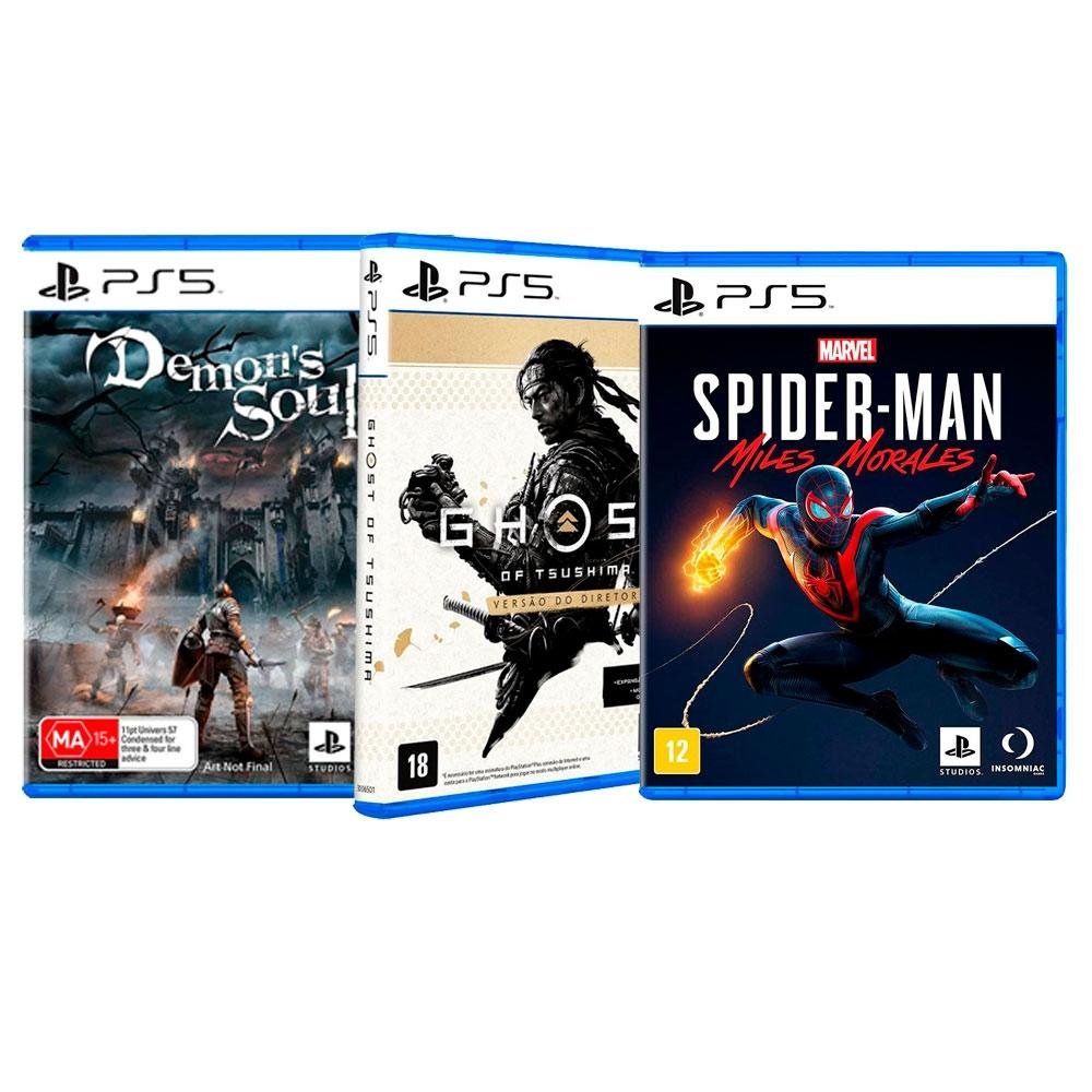 Kit Jogos Ps5 Ghost OF Tsushima Versão do Diretor Ps5, Jogo Demon´s Soul´s  Ps5, Jogo Marvel´s Spider-Man: Miles Morales Ps5 em Promoção no Oferta  Esperta