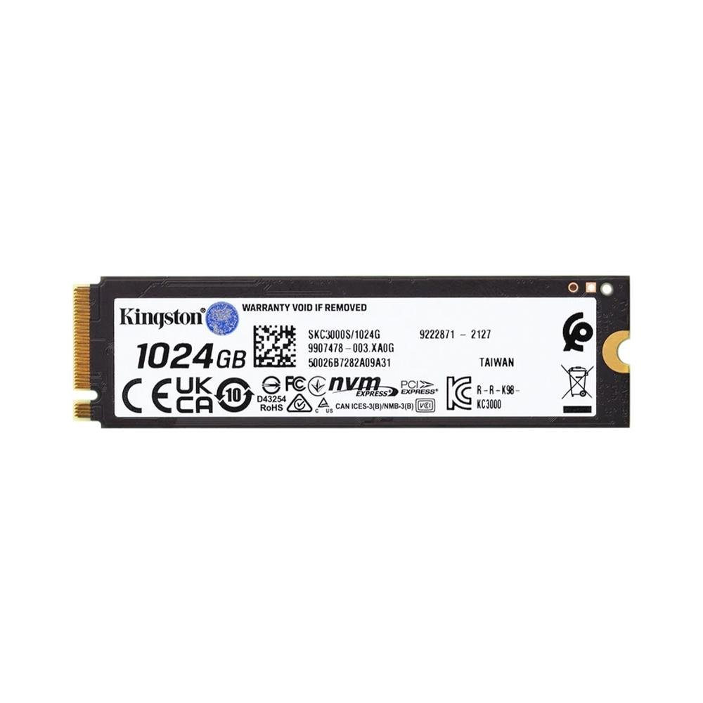 SSD Kingston KC3000, 1TB, M.2 2280, PCIe 4.0 x4, NVMe, Leitura: 7000 MB/s, Gravação: 6000 MB/s, Preto - SKC3000S/1024G - view 4