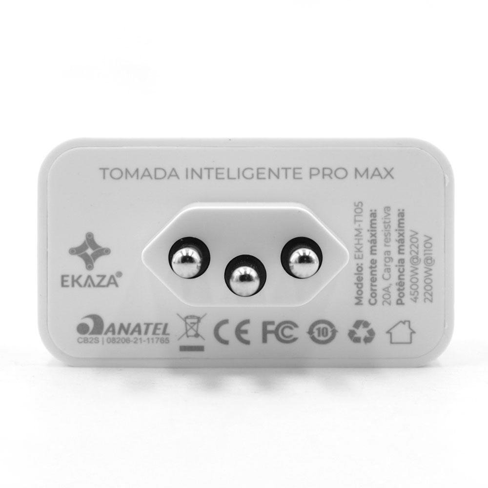 Imagem 2 de 5 do produto Tomada Inteligente EKAZA 20A, WiFi, Bivolt, Branco - EKHM-T105