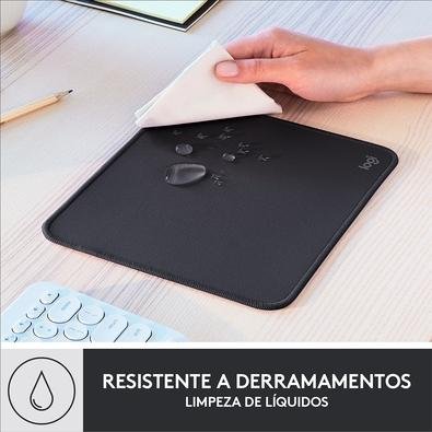 Mousepad Studio Series Logitech Portátil, 230x200mm, Antiderrapante, Resistente a Derramamentos, Grafite - 956-000035