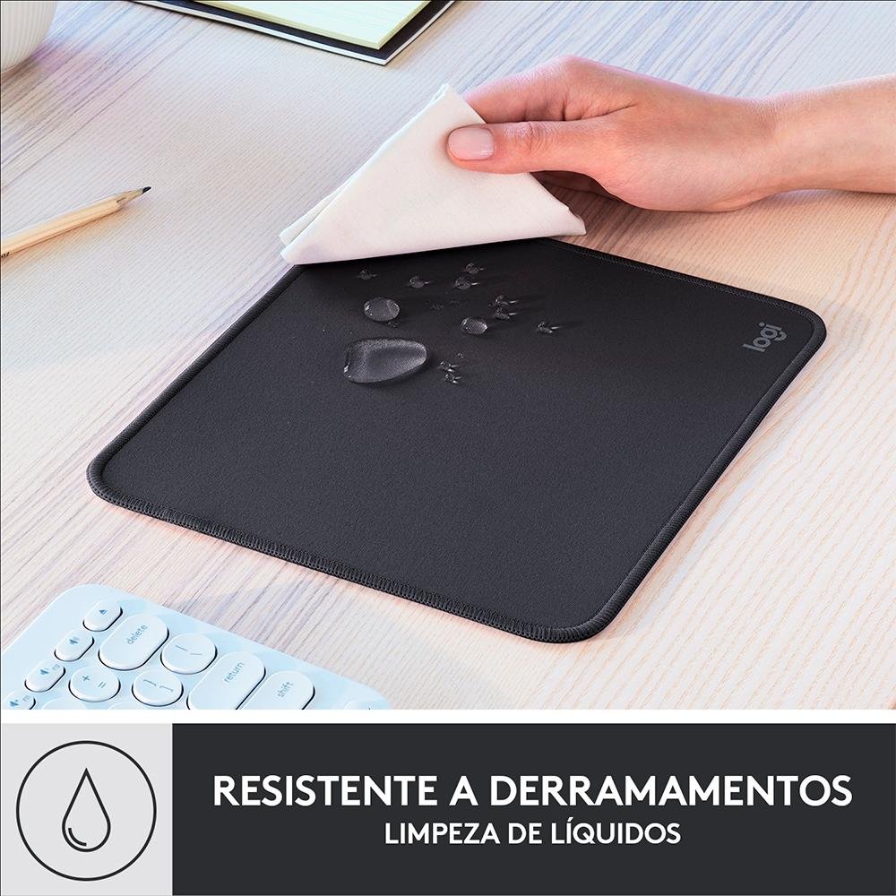 Mousepad Studio Series Logitech Portátil, 230x200mm, Antiderrapante, Resistente a Derramamentos, Grafite - 956-000035 - view 3