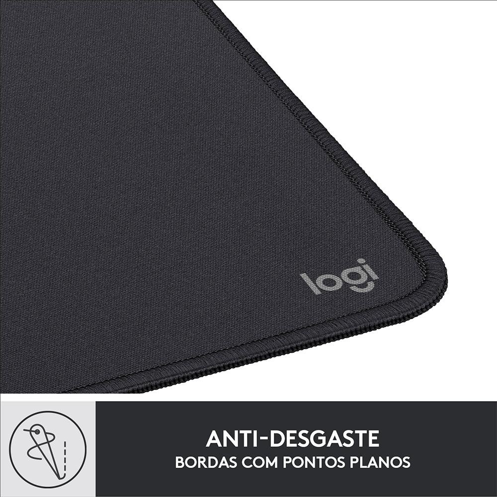 Mousepad Studio Series Logitech Portátil, 230x200mm, Antiderrapante, Resistente a Derramamentos, Grafite - 956-000035 - view 5