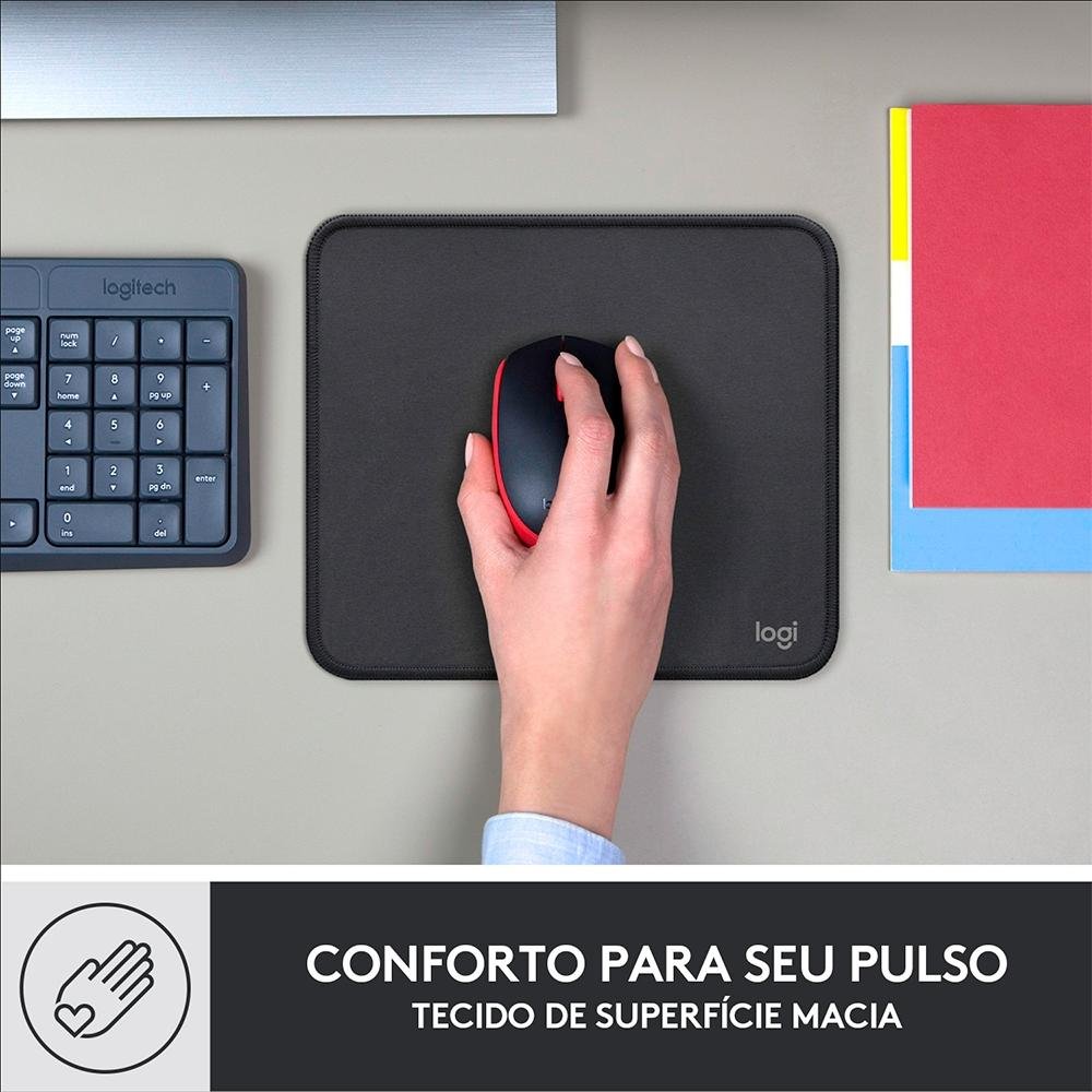 Mousepad Studio Series Logitech Portátil, 230x200mm, Antiderrapante, Resistente a Derramamentos, Grafite - 956-000035 - view 6