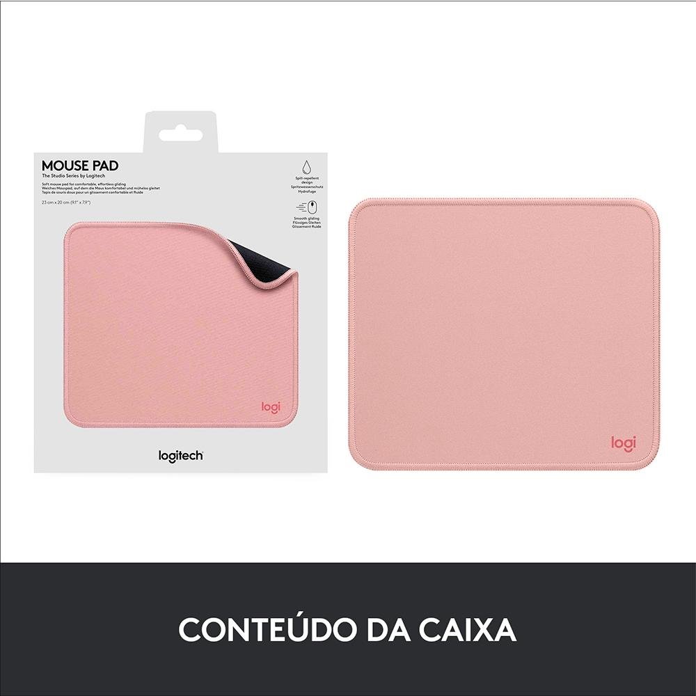 Mousepad Studio Series Logitech Portátil, 200x300mm, Antiderrapante, Resistente a Derramamentos, Rosa - 956-000037 - view 8