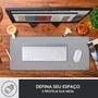 Mousepad Desk Mat Logitech Studio Series, Grande 300x700mm, Antiderrapante, Design Resistente a Respingos, Cinza - 956-000047
