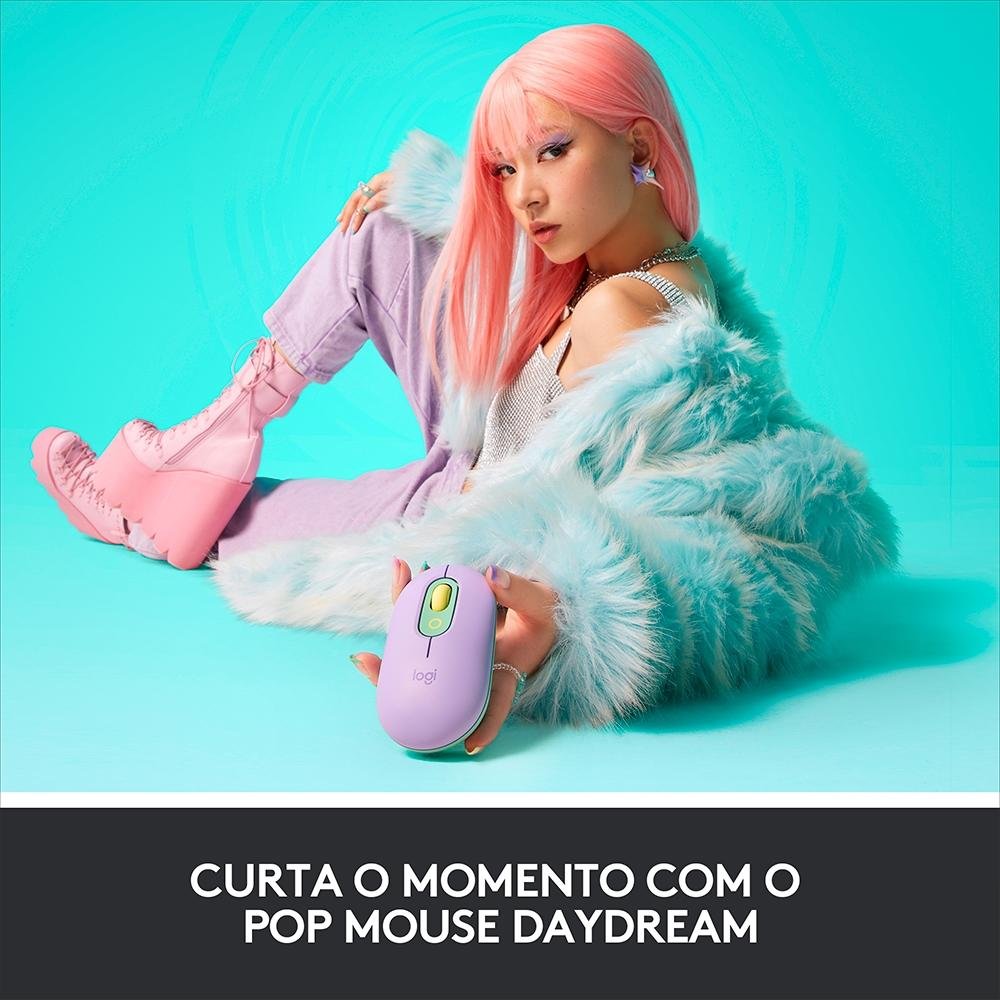 Mouse Sem Fio Logitech POP, 4000 DPI, Botão Emoji Customizável, SilentTouch, Compacto, USB, Bluetooth, Daydream - 910-006550 Mouse Sem Fio Logitech POP, 4000 DPI, Botão Emoji Customizável, SilentTouch, Compacto, USB, Bluetooth, Daydream - 910-006550