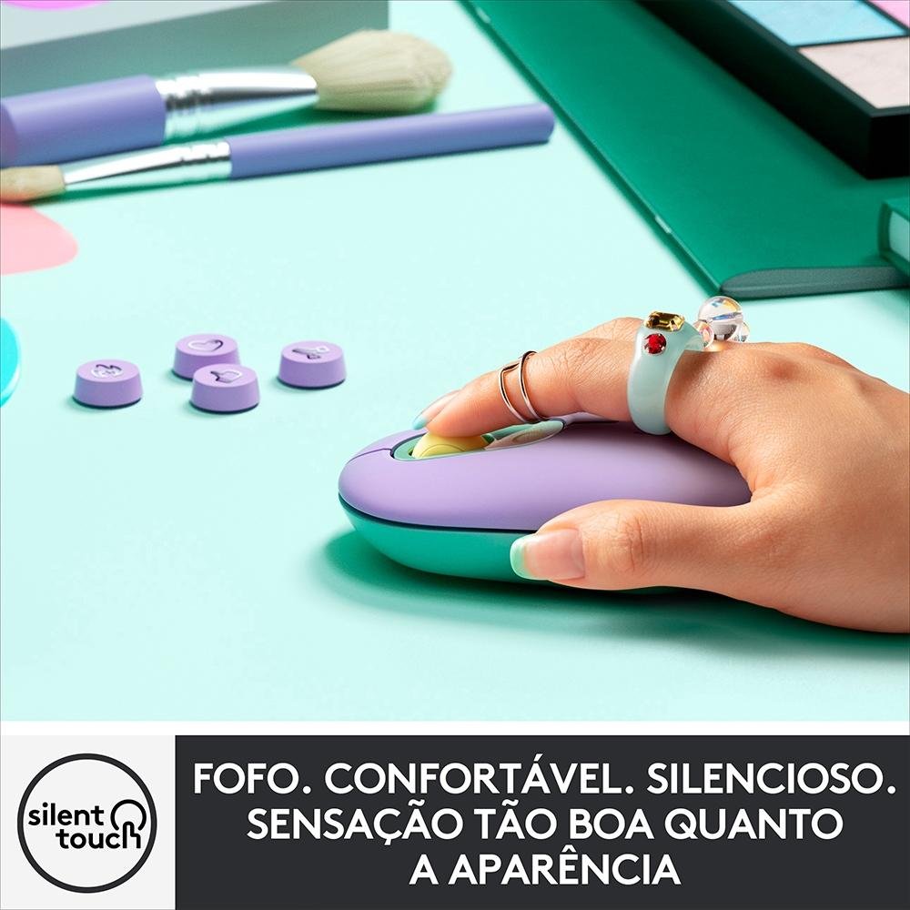 Mouse Sem Fio Logitech POP, 4000 DPI, Botão Emoji Customizável, SilentTouch, Compacto, USB, Bluetooth, Daydream - 910-006550 Mouse Sem Fio Logitech POP, 4000 DPI, Botão Emoji Customizável, SilentTouch, Compacto, USB, Bluetooth, Daydream - 910-006550