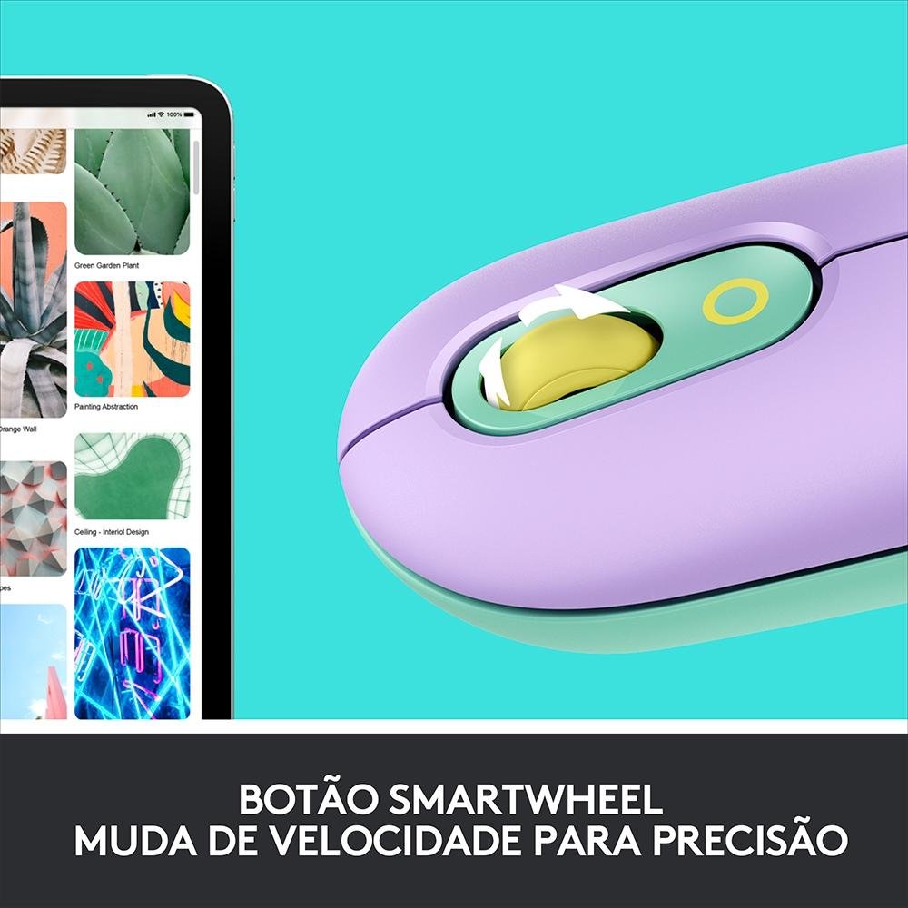 Mouse Sem Fio Logitech POP, 4000 DPI, Botão Emoji Customizável, SilentTouch, Compacto, USB, Bluetooth, Daydream - 910-006550 Mouse Sem Fio Logitech POP, 4000 DPI, Botão Emoji Customizável, SilentTouch, Compacto, USB, Bluetooth, Daydream - 910-006550