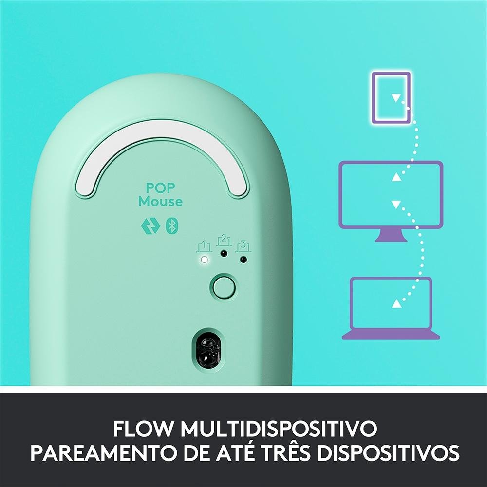 Mouse Sem Fio Logitech POP, 4000 DPI, Botão Emoji Customizável, SilentTouch, Compacto, USB, Bluetooth, Daydream - 910-006550 Mouse Sem Fio Logitech POP, 4000 DPI, Botão Emoji Customizável, SilentTouch, Compacto, USB, Bluetooth, Daydream - 910-006550