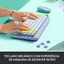 Teclado Mecânico Sem Fio Logitech POP Keys, Switch Brown, Bluetooth, Teclas Emoji Personalizáveis, USB, Daydream - 920-010711
