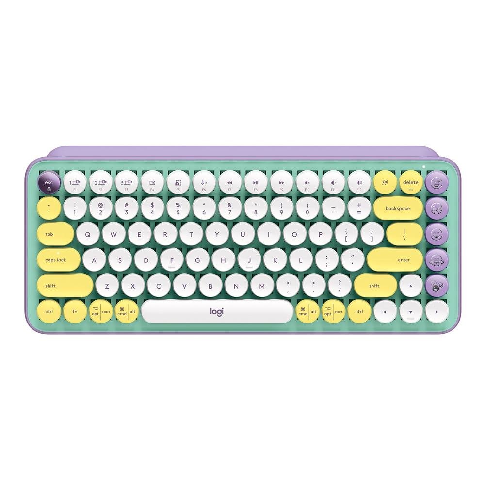 Teclado Mecânico Sem Fio Logitech POP Keys, Switch Brown, Bluetooth, Teclas Emoji Personalizáveis, USB, Daydream - 920-010711 Teclado Mecânico Sem Fio Logitech POP Keys, Switch Brown, Bluetooth, Teclas Emoji Personalizáveis, USB, Daydream - 920-010711