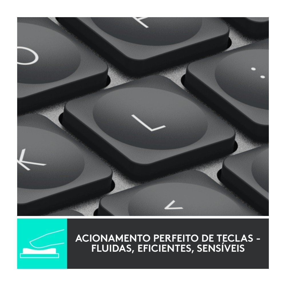 Imagem 2 de 12 do produto Teclado Sem Fio Logitech MX Keys Mini, Iluminação Smart, Bluetooth, USB, Easy-Switch, Recarregável, Grafite - 920-010505