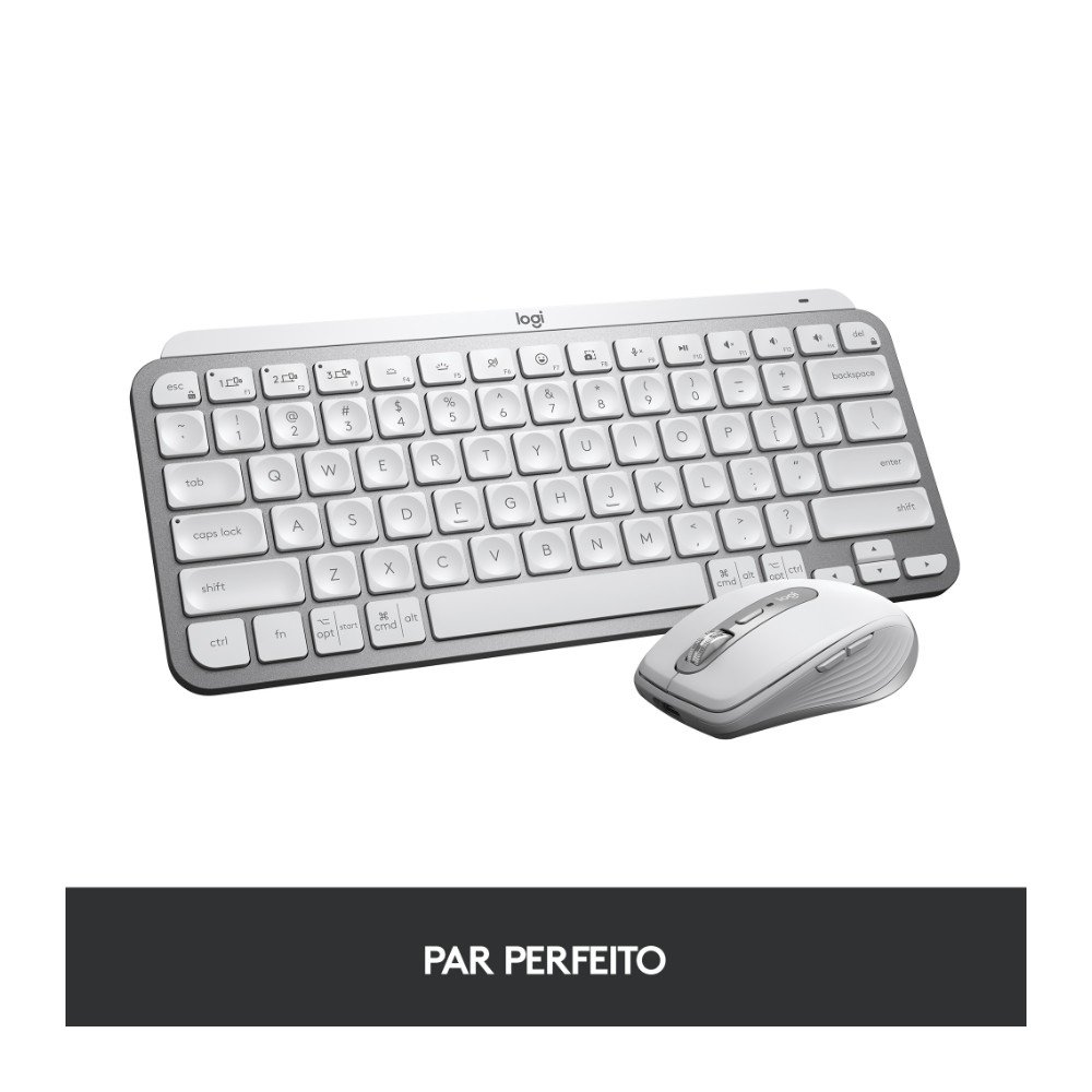 Teclado Sem Fio Logitech MX Keys Mini, Iluminação Smart, Bluetooth, USB, Easy-Switch, Recarregável, Cinza Claro - 920-010506 - view 11