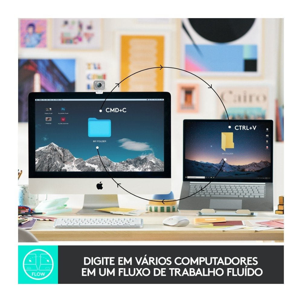 Teclado Sem Fio Logitech MX Keys Mini, Iluminação Smart, Bluetooth, USB, Easy-Switch, Recarregável, Cinza Claro - 920-010506 - view 7