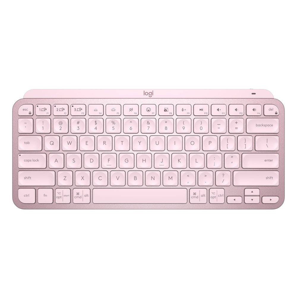 Teclado Sem Fio Logitech MX Keys Mini, Iluminação Smart, Bluetooth, USB, Easy-Switch, Recarregável, Rosa - 920-010507