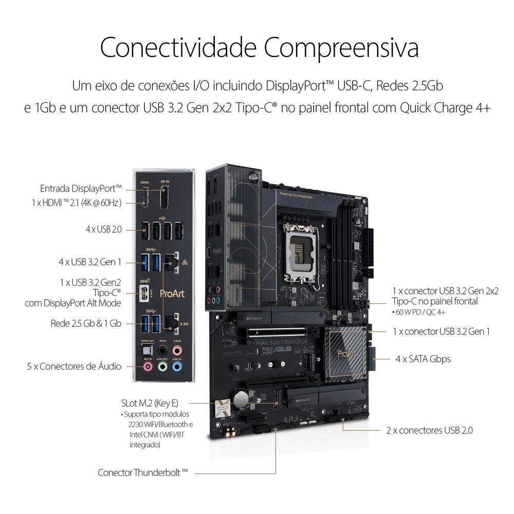 Placa Mãe Asus ProArt B660 Creator D4 | KaBuM!