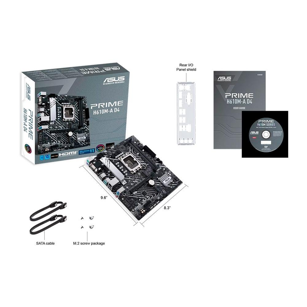 Placa Mãe Asus Prime H610M-A D4, LGA 1700 | KaBuM!