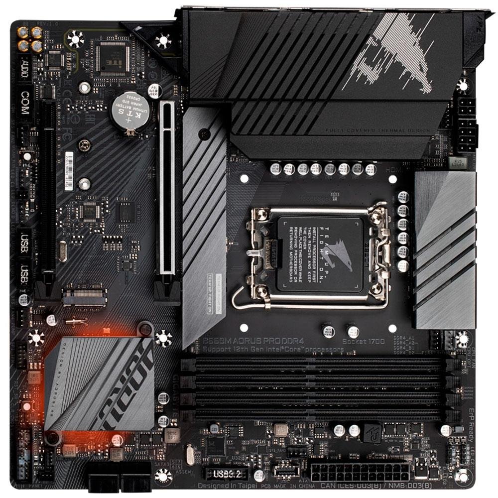 Placa-Mãe Gigabyte B660M Aorus PRO, Intel LGA 1700, mATX, DDR4, M.2 NVME, Preto - B660M AORUS PRO DDR4