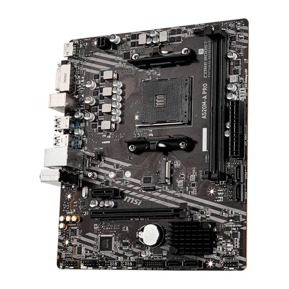 Placa-Mãe MSI A520M-A PRO, AMD AM4, mATX, DDR4, Preto - A520M-A PRO 7