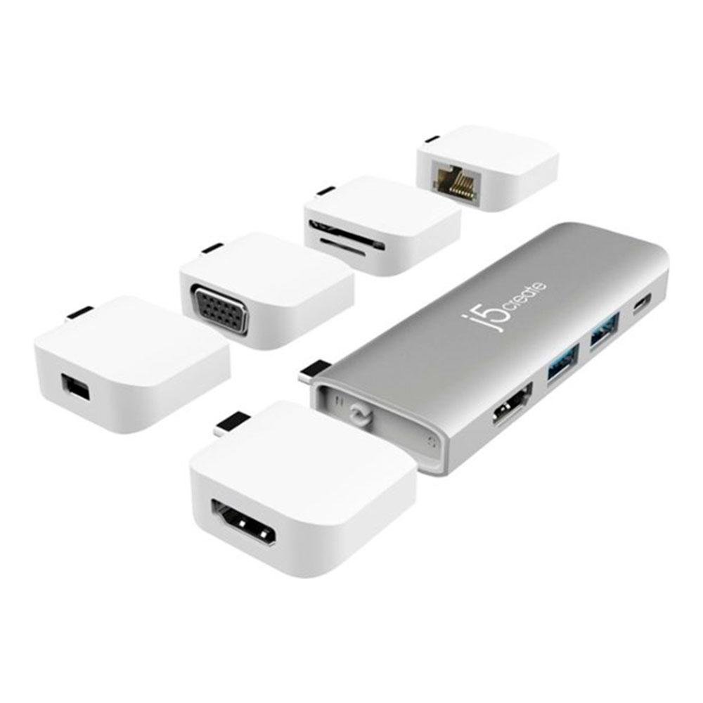 Ultradrive Kit J5Create Modular Mini Dock 11 em 1, USBC, Prata e