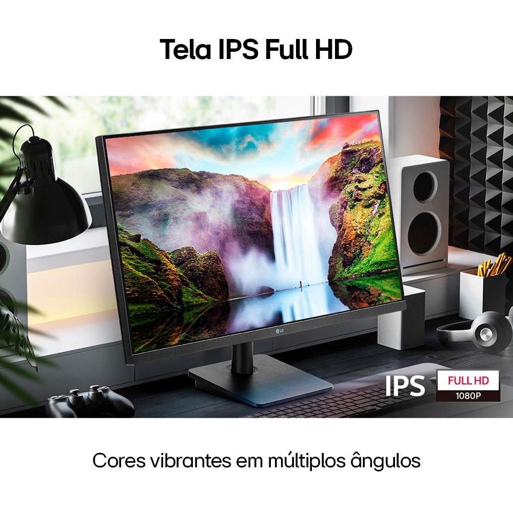 Monitor Gamer LG 23.8", 75Hz, Full HD, IPS, HDMI, VESA, FreeSync, Sem Bordas, Preto - 24MP400-B Monitor Gamer LG 23.8", 75Hz, Full HD, IPS, HDMI, VESA, FreeSync, Sem Bordas, Preto - 24MP400-B