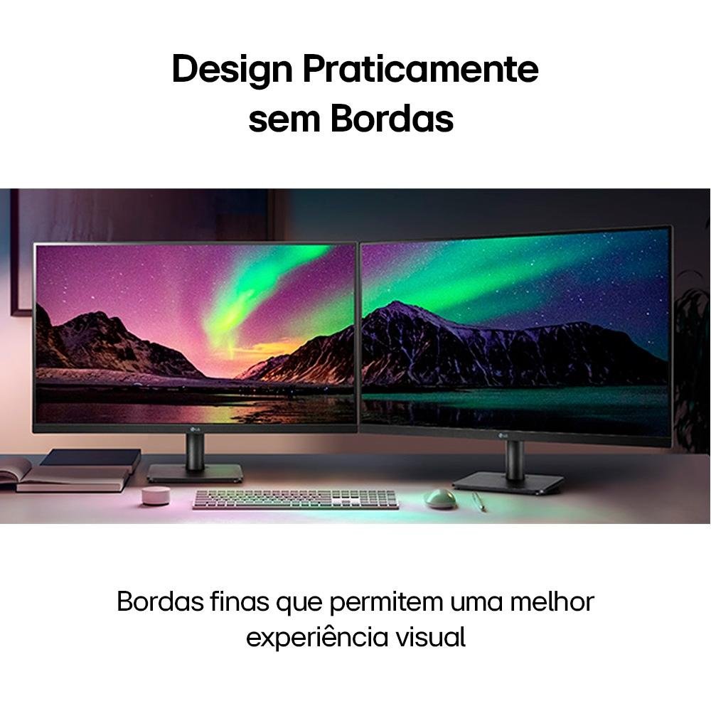 Monitor Gamer LG 23.8", 75Hz, Full HD, IPS, HDMI, VESA, FreeSync, Sem Bordas, Preto - 24MP400-B Monitor Gamer LG 23.8", 75Hz, Full HD, IPS, HDMI, VESA, FreeSync, Sem Bordas, Preto - 24MP400-B