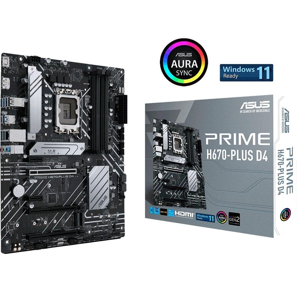 ASUS PRIME H670-PLUS D4 マザーボード LGA1700 Placa-mãe Asus PRIME H670-PLUS D4, DDR4 | KaBuM!