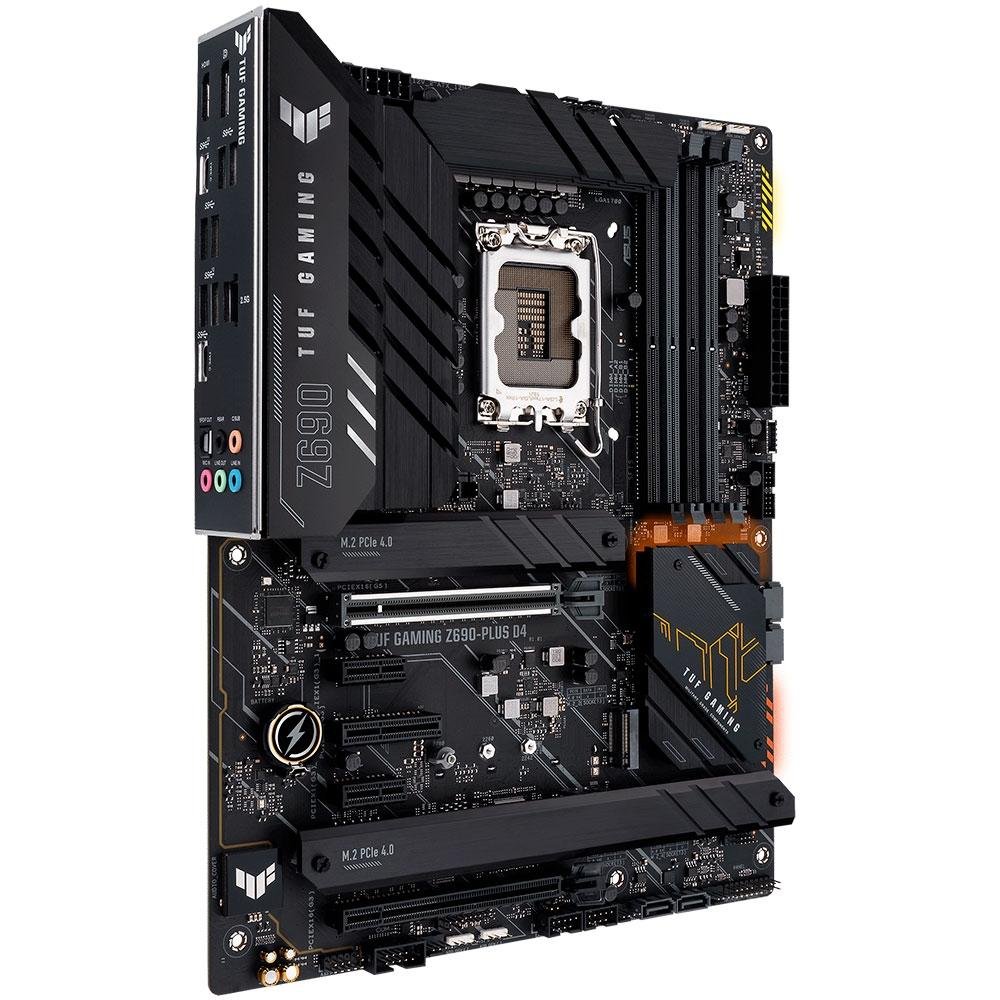 Placa-Mãe ASUS Tuf Gaming Z690-Plus D4, Intel 1700 Z690, ATX, DDR4, RGB, Preto - 90MB18U0-M0EAY0