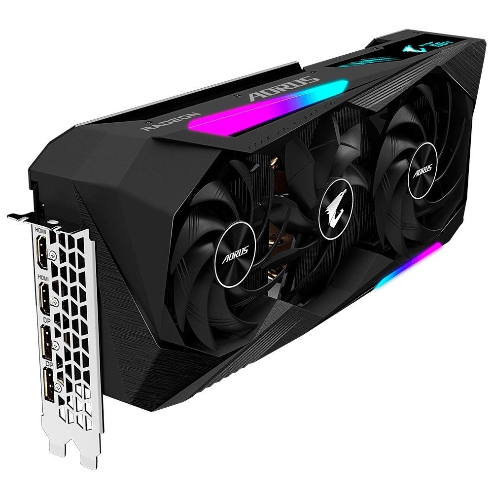 Imagem 4 de 10 do produto Placa de Vídeo RX 6900 XT Master 16G Gigabyte Aorus AMD Radeon, rev.2.0, 16GB GDDR6, RGB - GV-R69XTAORUS M-16GD