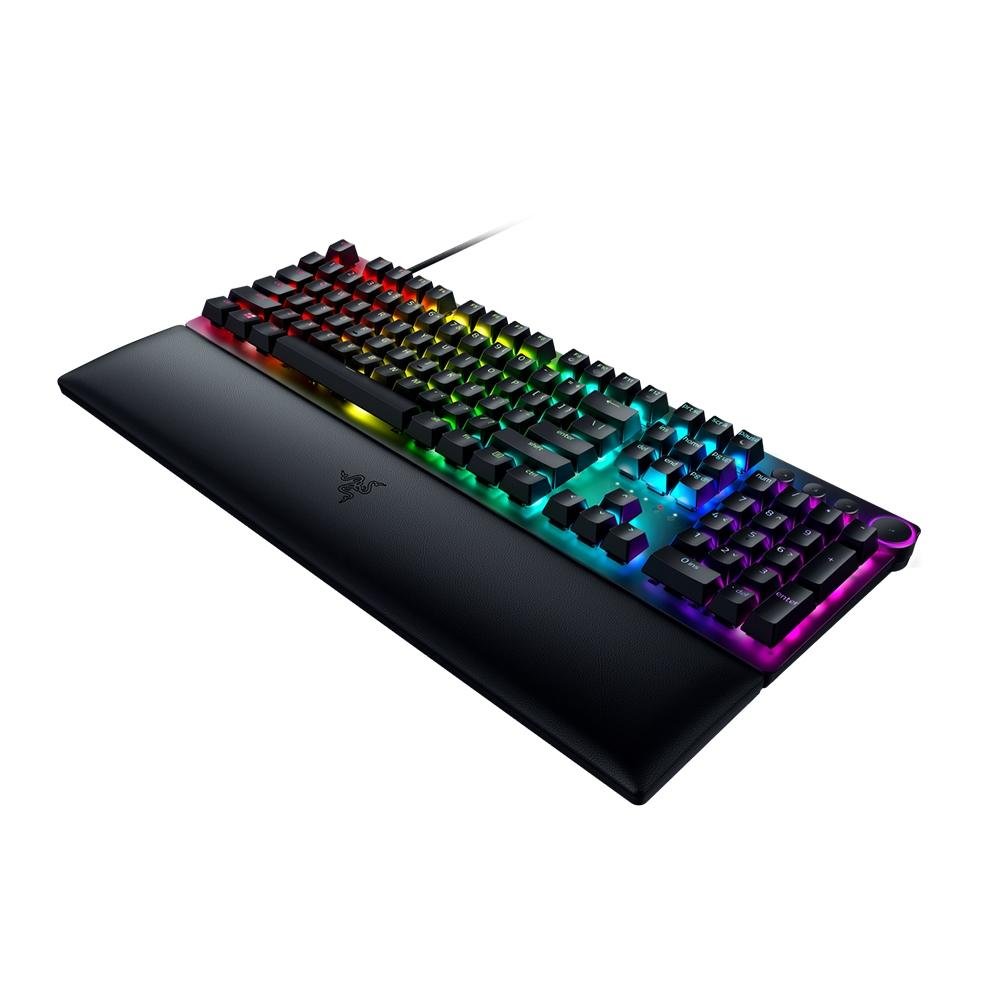 Imagem 2 de 5 do produto Teclado Óptico Mecânico Gamer Razer Huntsman V2, Chroma RGB, Switch Razer Purple, US, Preto - RZ03-03930400-R3U1