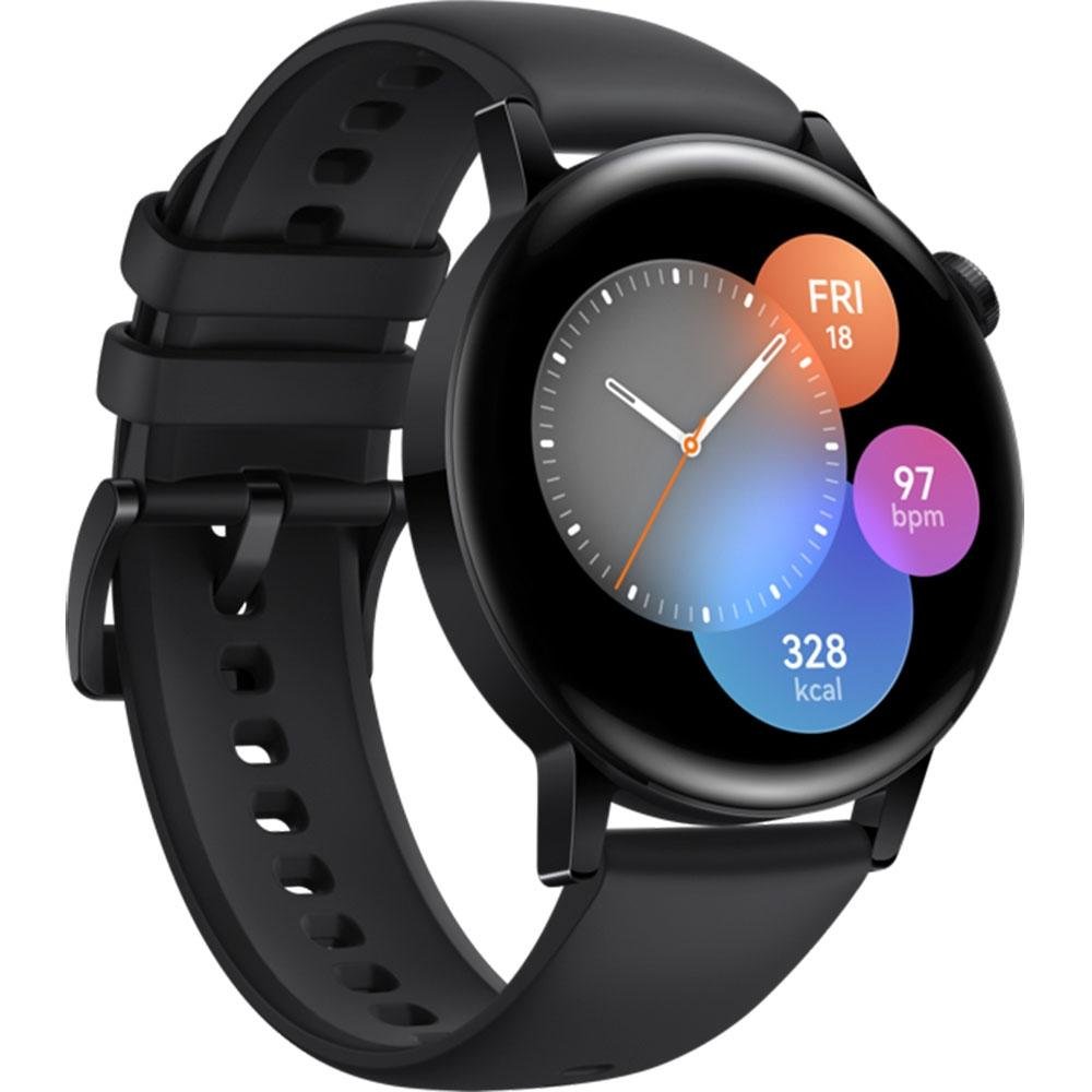 Imagem 4 de 4 do produto Smartwatch Huawei Watch GT3, 42mm, Bluetooth, Tela HD Amoled, GPS, Resistente à Água, Preto - MIL-B19