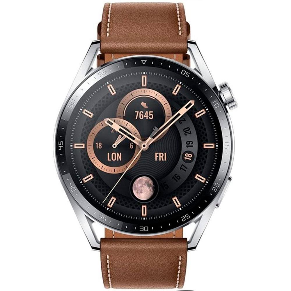 Imagem 3 de 4 do produto Smartwatch Huawei Watch GT3, 46mm, Bluetooth, Tela HD Amoled, GPS, Resistente à Água, Marrom - JPT-B19