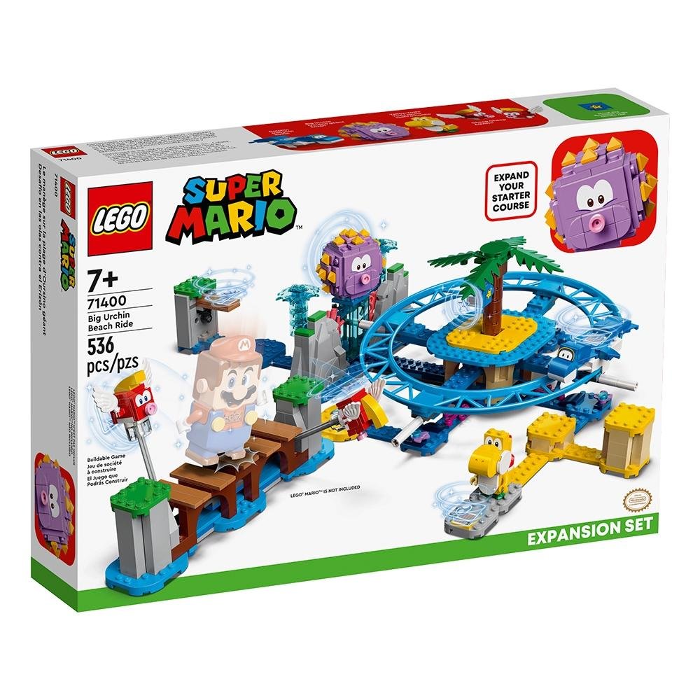 LEGO Super Mario - Pacote de expansão, Passeio de Praia do Ouriço Gigante, 536 Peças - 71400