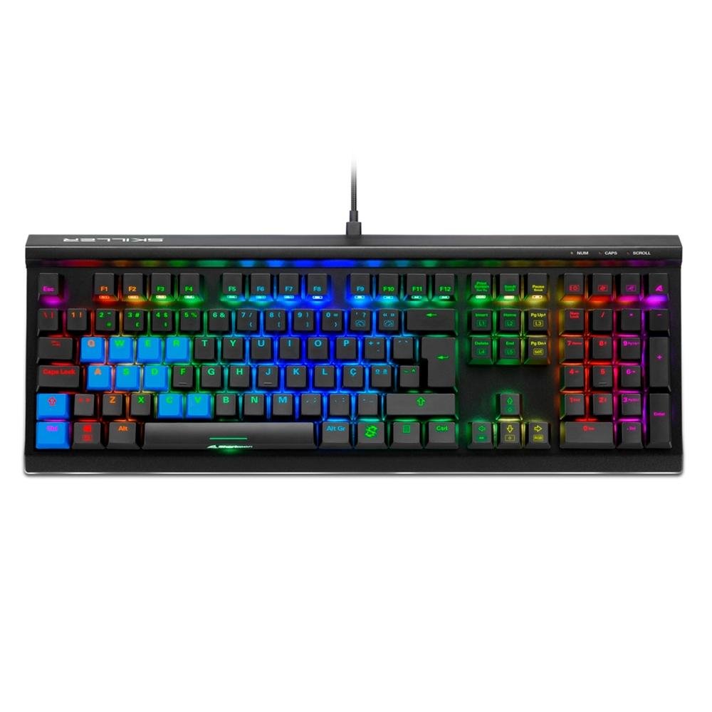 Imagem 3 de 4 do produto Teclado Gamer Sharkoon Skiller SGK60, RGB, Switch Kailh Box White, ABNT2, USB-C, Preto - SGK 60-WHITE