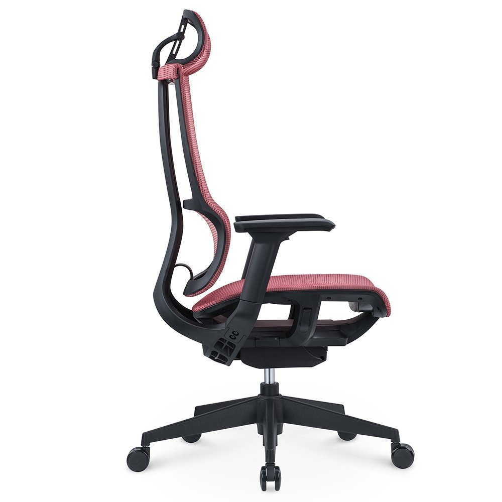 Imagem 3 de 5 do produto Cadeira Office Husky Technologies Sit 770, Até 120 kg, Encosto de Cabeça 2D, Encosto de Braço 3D, Apoio para Pés, Preto e Vermelho - HOFB014